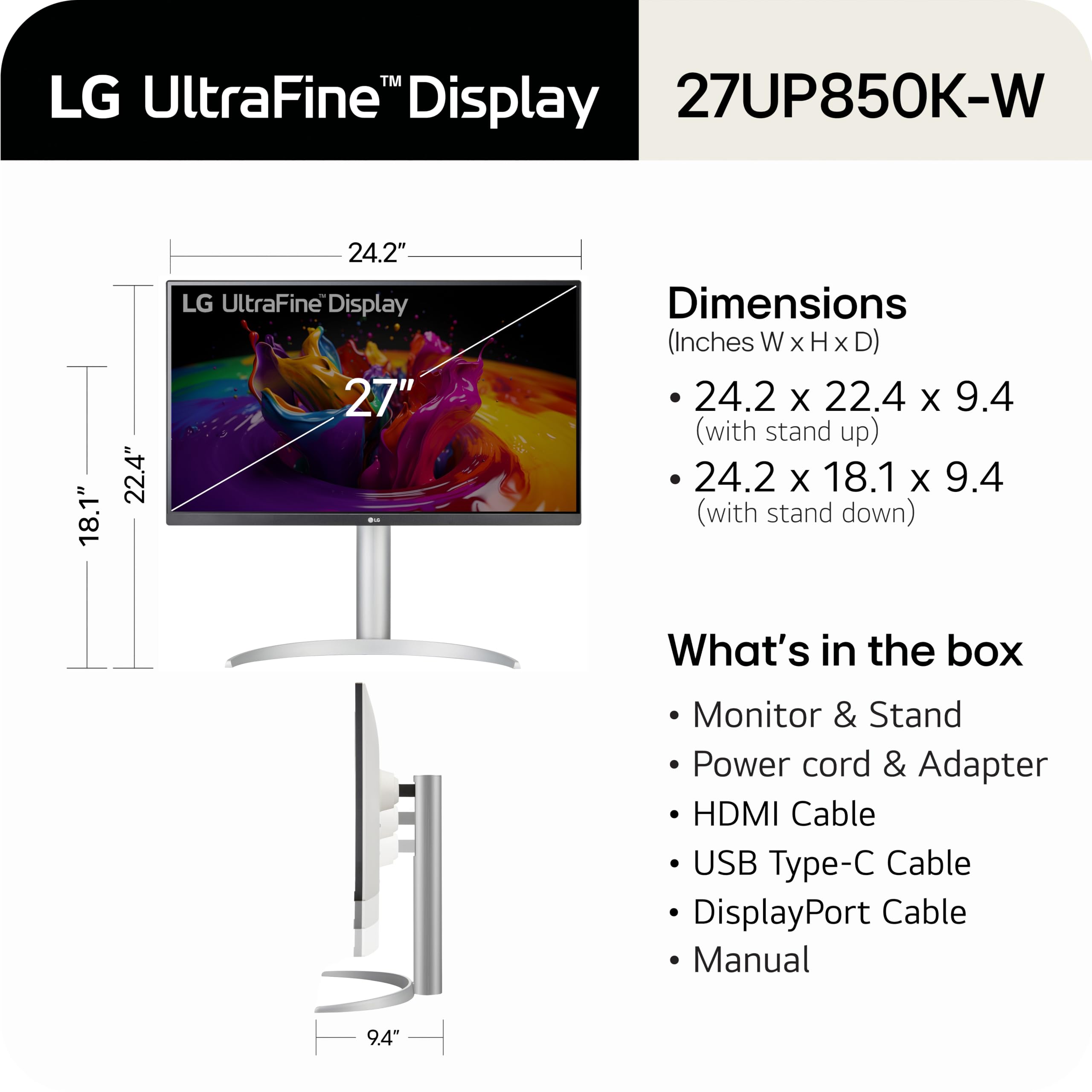 Amazon.co.jp: LG 27UP850K-W 27インチ ウルトラファイン 4K UHD (3840